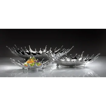 Elegant Bowl Splash - Pewter Alloy - Diam. 22.5 cm - Ht 5.5 cm