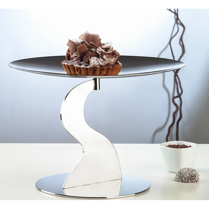 Polished Stand 1 Rounded Plate - Dia: 28 cm H: 19 cm Polished Stand 1 Rounded Plate - Dia: 28 cm H: 19 cm