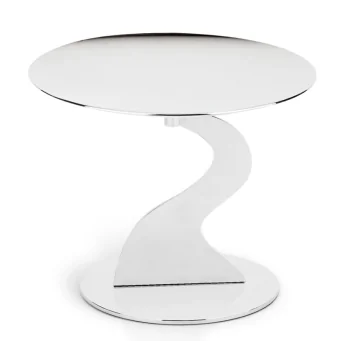 Polished Stand 1 Flat Plate - Dia: 28 cm H: 18 cm