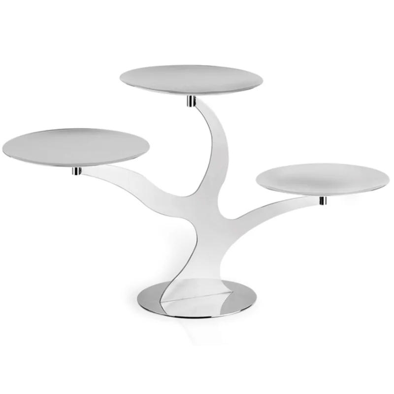 Polished Stand 3 Rounded Plates - 60 x 20 cm H: 32 cm Polished Stand 3 Rounded Plates - 60 x 20 cm H: 32 cm