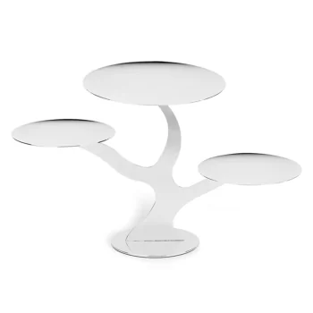 Polished Stand 3 Rounded Plates - 63 x 20 cm H: 33 cm