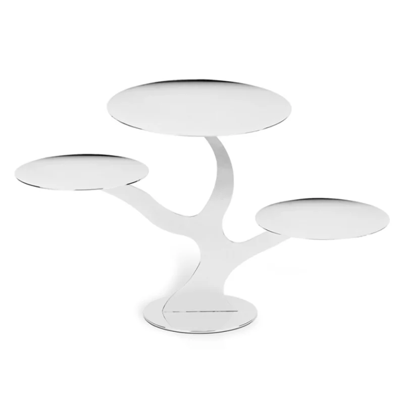Polished Stand 3 Rounded Plates - 63 x 20 cm H: 33 cm