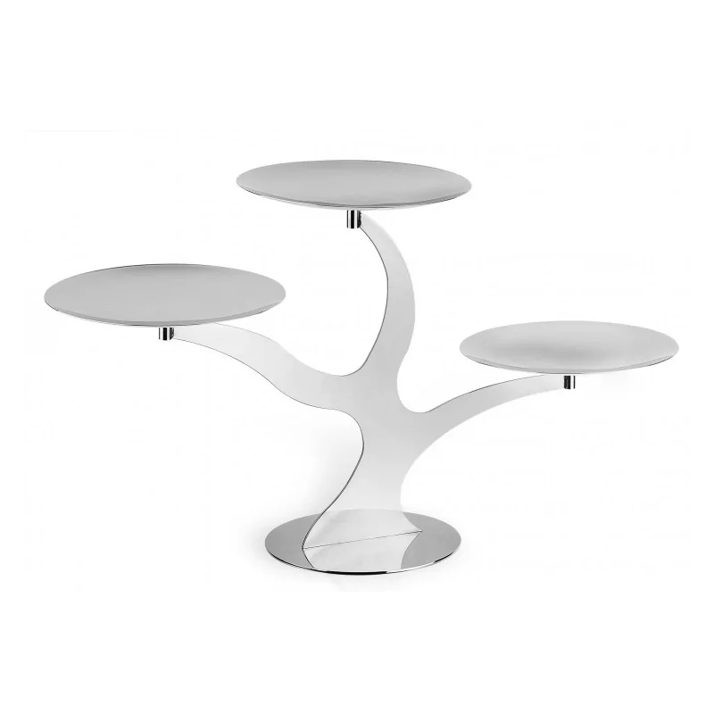 Polished Stand 3 Flat Plates - 63 x 20 cm H: 33 cm Polished Stand 3 Flat Plates - 63 x 20 cm H: 33 cm
