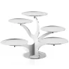 Polished Stand With 5 Branches and 5 Rounded Plates - Dia: 59 cm H: 33 cm