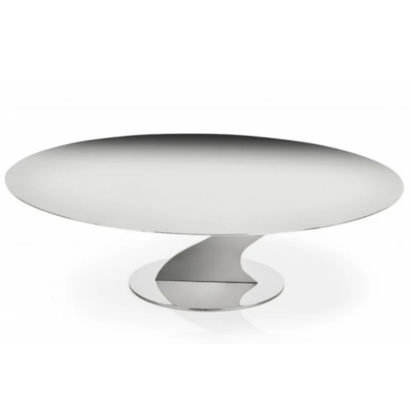 Polished Stand 1 Flat Plate - Dia: 45 cm H: 13 cm