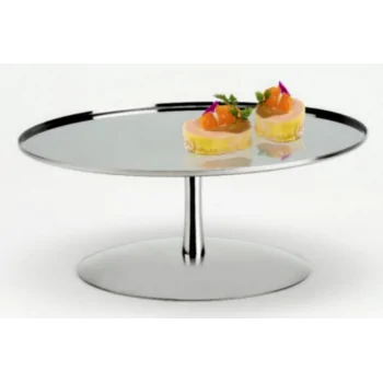 Polished Stand With 1 Plate - Dia: 30 cm H: 8 cm