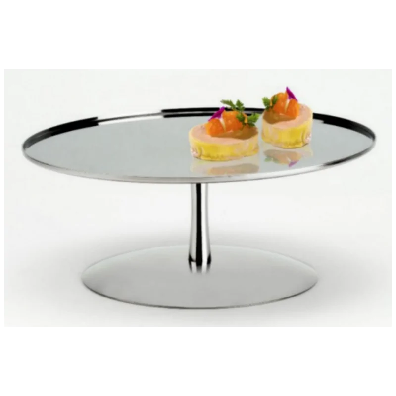 Polished Stand With 1 Plate - Dia: 30 cm H: 8 cm