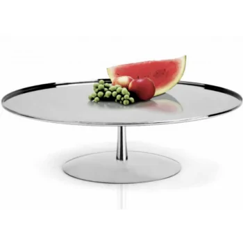 Polished Stand With 1 Plate - Dia: 40 cm H: 8 cm