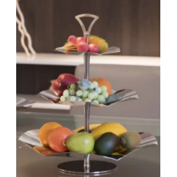 Polished 3 Levels Stand (Plate Thickness 1Mm) - Dia: 43 cm H: 48 cm