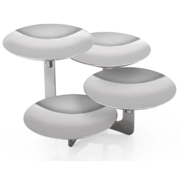 Polished Stand With 4 Plates (Plate Thickness 1.5Mm) - 25 x 25 cm H: 25 cm