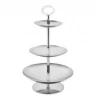 Polished Stand With 3 Rounded Plates - Dia: 28 cm H: 48 cm