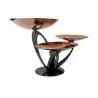 Polished Black/Rose Gold Stand With 3 Rounded Plates - 46 cm H: 30 cm