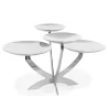 Polished Stand With 4 Curved Plated (2 Dia: 20 cm - 2 Dia: 14 cm) - 45 x 35 cm H: 28 cm