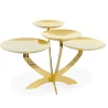Gold Plated Stand With 4 Curved Plated (2 Dia: 20 cm - 2 Dia: 14 cm) - 45 x 35 cm H: 28 cm