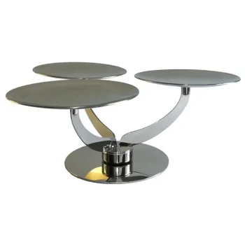Polished Stand With 3 Rotating Plates - Dia: cm 20 - 45 x 45 cm H: 17 cm