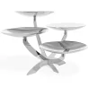 Polished Stand With 4 Curved Plated - Dia: 20 cm - 45 x 40 cm H: 28 cm