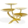 Gold Plated Stand With 4 Curved Plated - Dia: 20 cm - 45 x 40 cm H: 28 cm