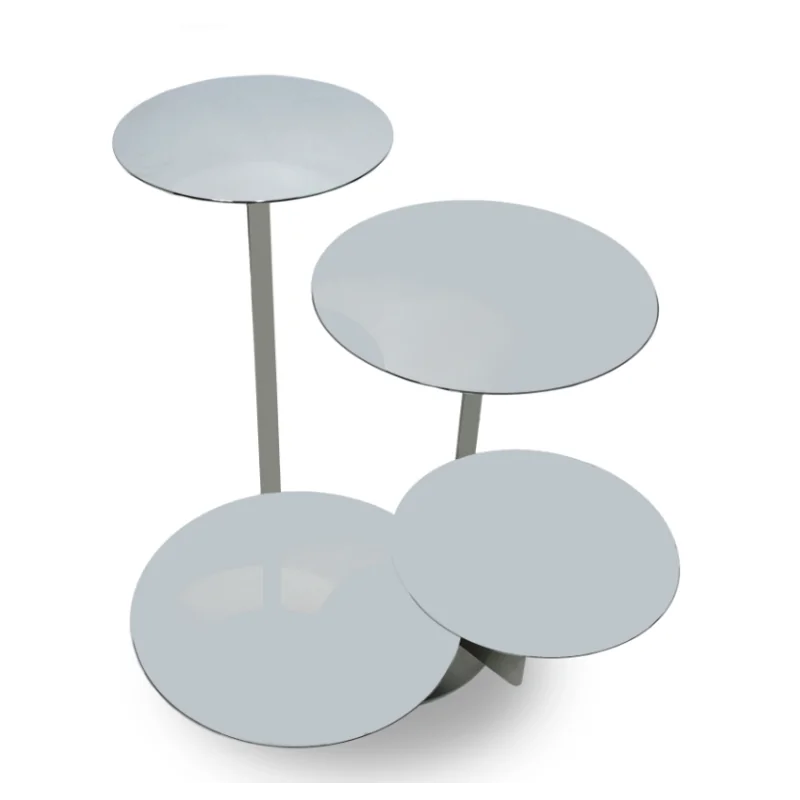 Polished Rotating Stand With (1 Flat Plate - Dia: 22 cm & 2 Plates - Dia: 17 cm) - Dia: 34 cm H: 25 cm Polished Rotating Stand With (1 Flat Plate - Dia: 22 cm & 2 Plates - Dia: 17 cm) - Dia: 34 cm H: 25 cm