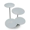 Polished Rotating Stand With (1 Flat Plate - Dia: 22 cm & 2 Plates - Dia: 17 cm) - Dia: 34 cm H: 25 cm