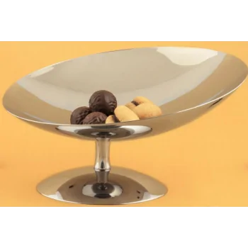 Gold Plated Tilted Centerpiece - Dia: 28 cm H: 15 cm