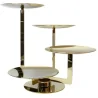 Gold Plated Rotating Stand With 4 Curved Plates - Dia: cm 20 - 34 x 36 cm H: 35 cm
