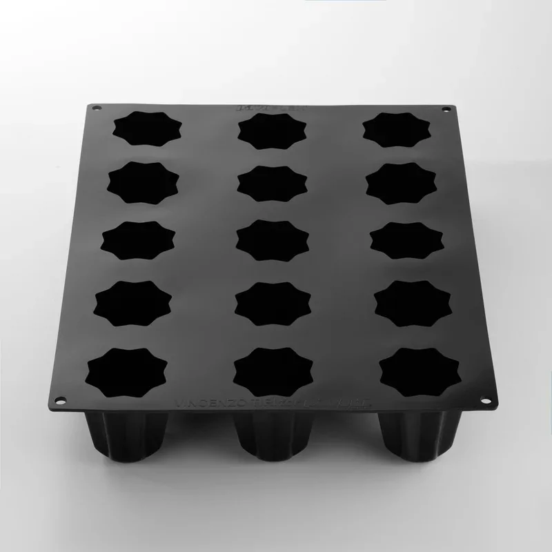 Pavoflex Professional Single Portion Silicone Mold - Pandoro by Vincenzo Tiri - 0 mm x 65 mm x 65 h mm - 15 cavity - 120ml