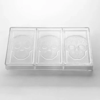 Pavoni Italia Professional Polycarbonate Calaca Chocolate Tablet Mold - 154 mm x 77 mm h x 9 mm - 100 gr - 3 cavity