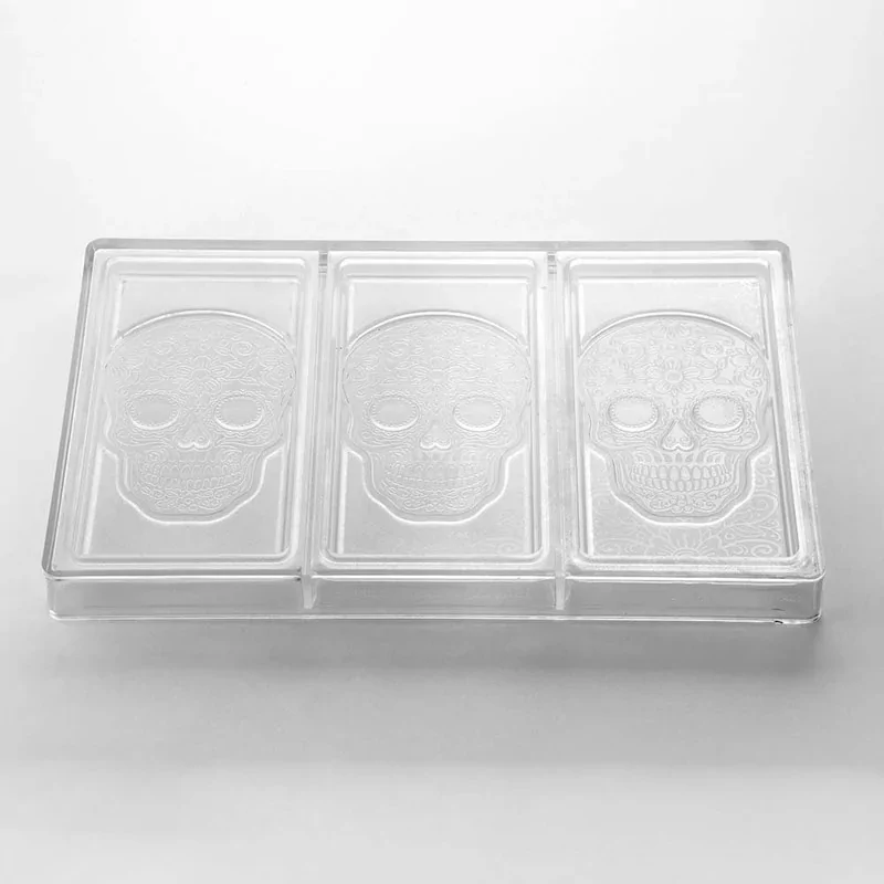Pavoni Italia Professional Polycarbonate Calaca Chocolate Tablet Mold - 154 mm x 77 mm h x 9 mm - 100 gr - 3 cavity