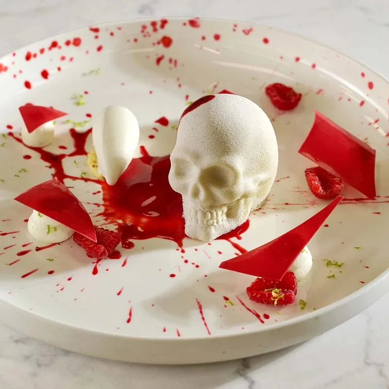 Pavoflex Professional Single Portion Silicone Mold - Skull by Fabrizio Fiorani - 50 mm x 70 mm x 60 h mm - 16 cavity - 120ml Pavoflex Professional Single Portion Silicone Mold - Skull by Fabrizio Fiorani - 50 mm x 70 mm x 60 h mm - 16 cavity - 120ml