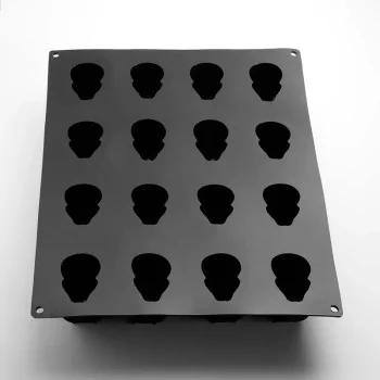 Pavoflex Professional Single Portion Silicone Mold - Skull by Fabrizio Fiorani - 50 mm x 70 mm x 60 h mm - 16 cavity - 120ml