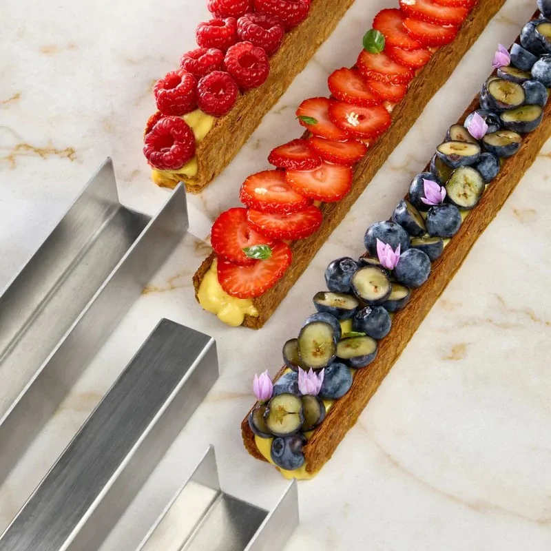 Pavoni Italia Stainless Steel Single Portion Puff Pastry Mould Kit - 380 mm x 33 mm x h 30 mm Pavoni Italia Stainless Steel Single Portion Puff Pastry Mould Kit - 380 mm x 33 mm x h 30 mm