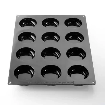 Pavoflex Professional Single Portion Silicone Mold - Karma by Francesco Boccia - ø 80 mm x 30 h mm - 12 cavity - 120ml