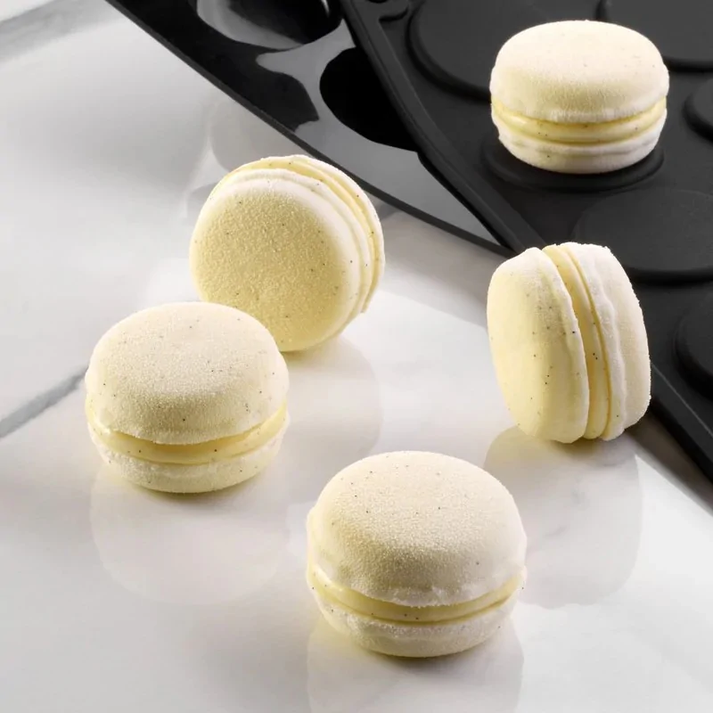 Pavoflex Professional Mini Portion Silicone Mold - Mini Macaron Kit - ø 40 mm x 25 h mm - 18 cavity - 30ml Pavoflex Professional Mini Portion Silicone Mold - Mini Macaron Kit - ø 40 mm x 25 h mm - 18 cavity - 30ml