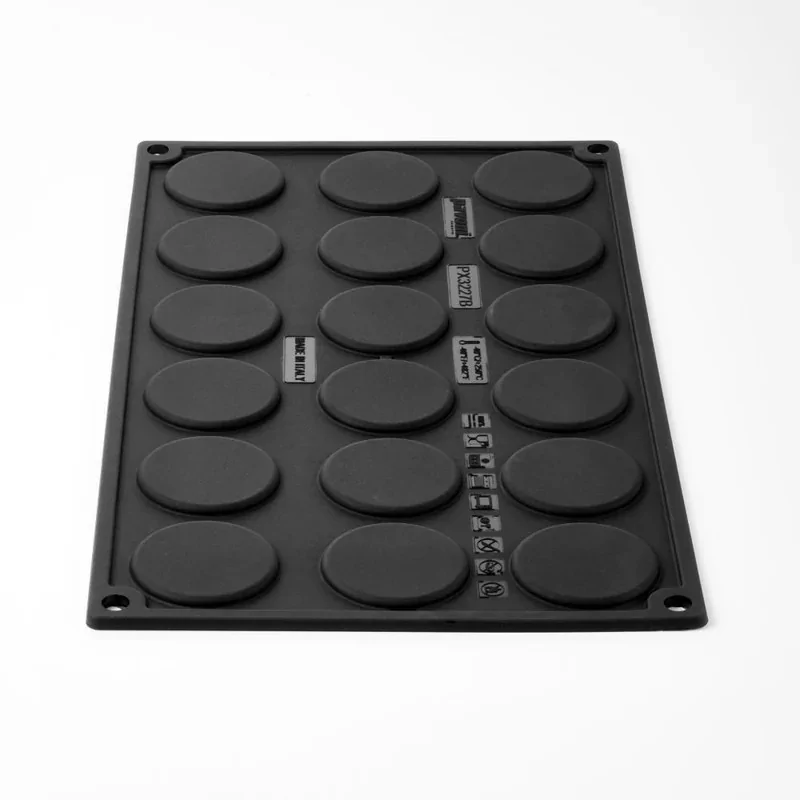 Pavoflex Professional Mini Portion Silicone Mold - Mini Macaron Kit - ø 40 mm x 25 h mm - 18 cavity - 30ml Pavoflex Professional Mini Portion Silicone Mold - Mini Macaron Kit - ø 40 mm x 25 h mm - 18 cavity - 30ml