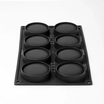 Pavoflex Professional Single Portion Silicone Mold - Mono Macaron Kit - ø 70 mm x 35 h mm - 8 cavity - 110ml