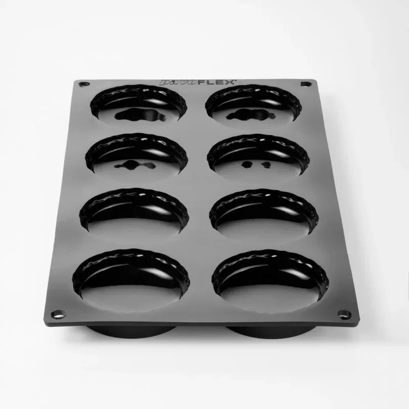 Pavoflex Professional Single Portion Silicone Mold - Mono Macaron Kit - ø 70 mm x 35 h mm - 8 cavity - 110ml Pavoflex Professional Single Portion Silicone Mold - Mono Macaron Kit - ø 70 mm x 35 h mm - 8 cavity - 110ml