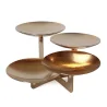 Gold Plated Stand With 4 Plates (Plate Thickness 1.5Mm) - 25 x 25 cm H: 25 cm