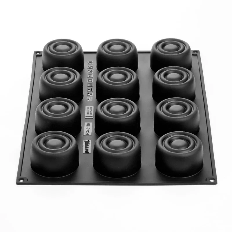 Pavoflex Professional Single Portion Silicone Mold - Aura by Pierre Hermé - ø 70 mm x 40 h mm - 12 cavity - 140ml Pavoflex Professional Single Portion Silicone Mold - Aura by Pierre Hermé - ø 70 mm x 40 h mm - 12 cavity - 140ml