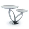 Polished Stand With 2 Plates (1 Plate Dia: 20 cm & 1 Plate Dia: 14 cm) - 35 x 20 cm H: 22 cm