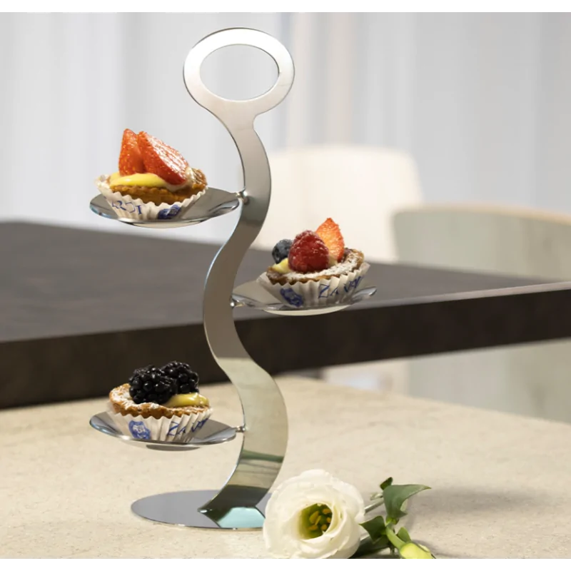 Polished Stand With 3 Small Plates - 15 x 9 cm H: 23 cm Polished Stand With 3 Small Plates - 15 x 9 cm H: 23 cm