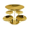 Gold Stand With 4 Cups - Dia: 14 cm and 1 Cup - Dia: 28 cm - Dia: 36 cm H: 26 cm