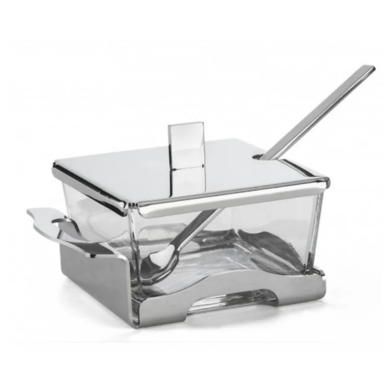 Polished Sugar/ Cheese Holder - 11 x 9 cm H: 7 cm Polished Sugar/ Cheese Holder - 11 x 9 cm H: 7 cm