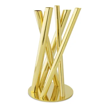 Gold Flower Vase - 23 x 17.5 cm H: 34 cm