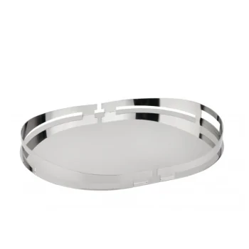Polished Oval Tray - 44 x 34 cm H: 4.5 cm