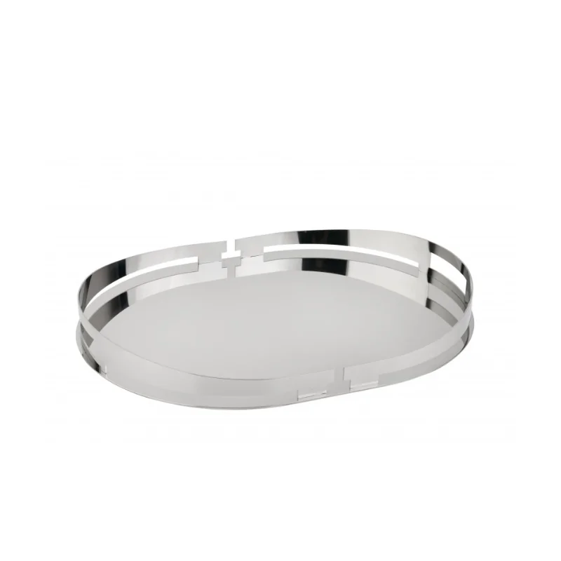 Polished Oval Tray - 44 x 34 cm H: 4.5 cm