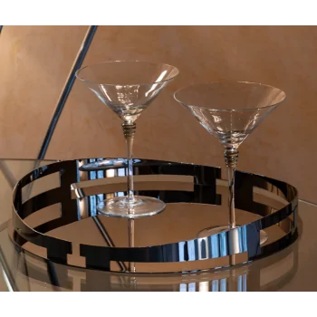 Polished Round Tray - Dia: 28 cm H: 4 cm