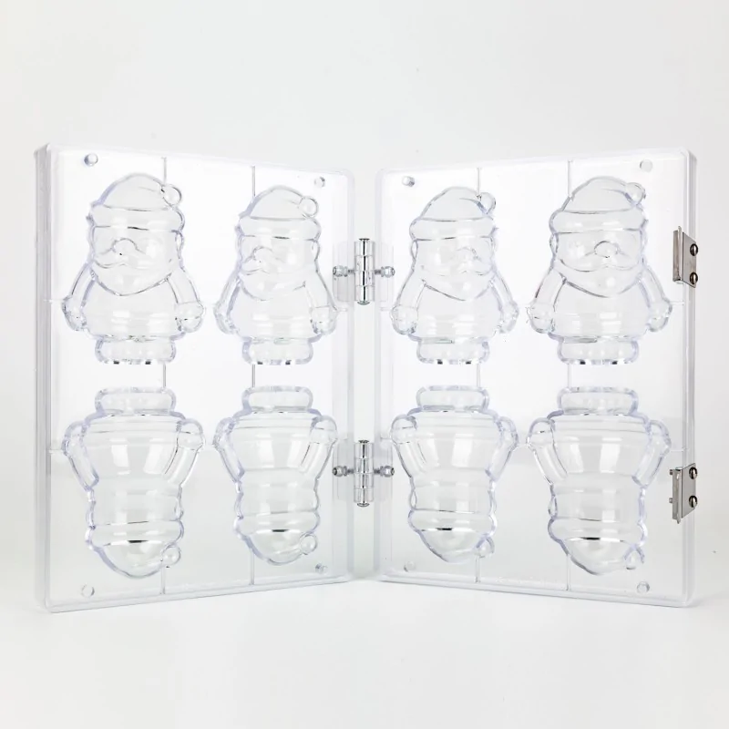 Professional Polycarbonate Klaus Christmas Chocolate Mold - 85 mm x 62 mm x h 110 mm - 90gr - 8 Cavity -Pack of 2