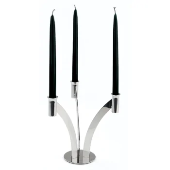 Polished 3 Flame Candleholder - 37 x 35.5 cm H: 35 cm