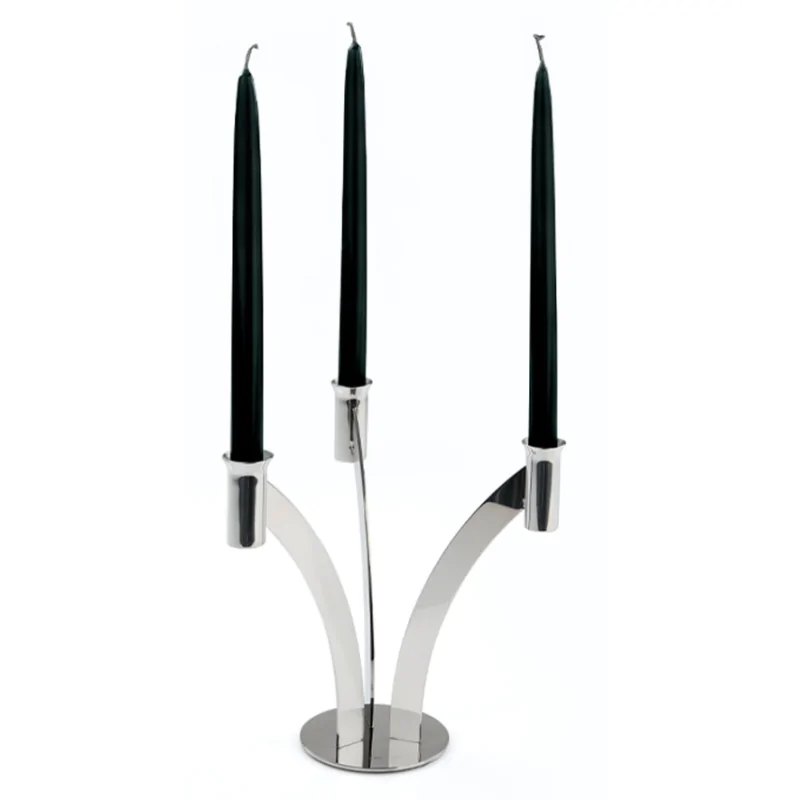 Polished 3 Flame Candleholder - 37 x 35.5 cm H: 35 cm Polished 3 Flame Candleholder - 37 x 35.5 cm H: 35 cm