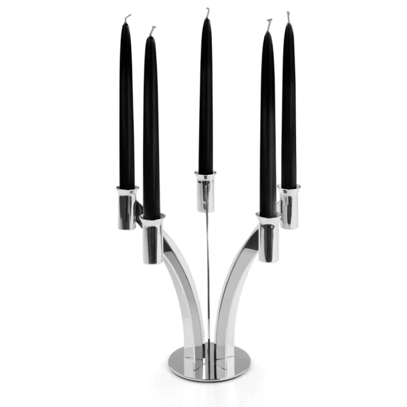Polished 5 Flame Candleholder - 36.5 x 40 cm H: 35 cm Polished 5 Flame Candleholder - 36.5 x 40 cm H: 35 cm